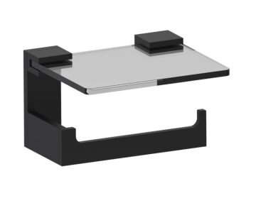 porte-papier hygiénique with tablette en verre BERLIN 232159 noir mat