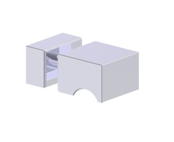 poignée simple pour porte de douche BERLIN 2327501 chrome poli