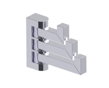 Triple Prong crochet à peignoir LONDON 248133 chrome poli