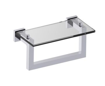 10 po tablette en verre avec barre à serviette LONDON 248676 chrome poli
