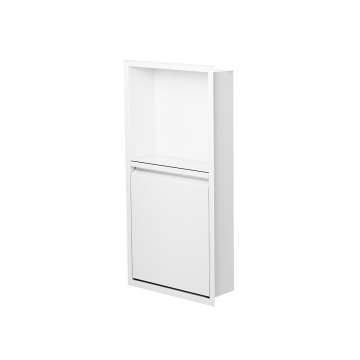 Niche de douche avec porte 24 po x 12 po blanc mat