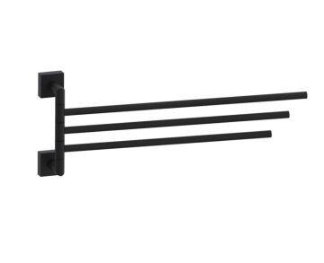 16 po porte-serviettes triple pivotant MADRID 262111 noir mat