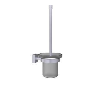 montage muraled ensemble brosse de toilette with verre givré MADRID 262610 chrome poli