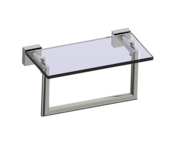 10 po tablette en verre avec barre à serviette MADRID 262676 nickel brossé