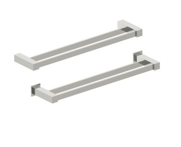 barre à serviette double 18 po LISBON 277182 nickel brossé