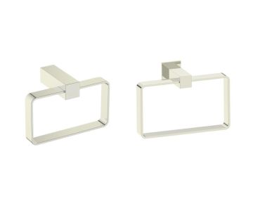 Rectangular anneau porte-serviette LISBON 277464 nickel poli