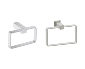 Rectangular anneau porte-serviette LISBON 277464 nickel brossé