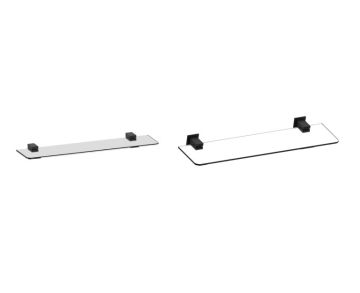 tablette en verre LISBON 277671 noir mat