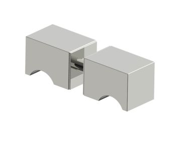 double poignée de porte de douche MUNICH 2887502 nickel poli