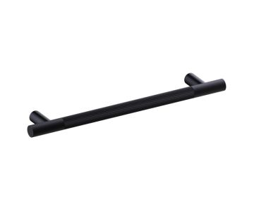 12 po poignée d'armoire moleté droit 310712 noir mat