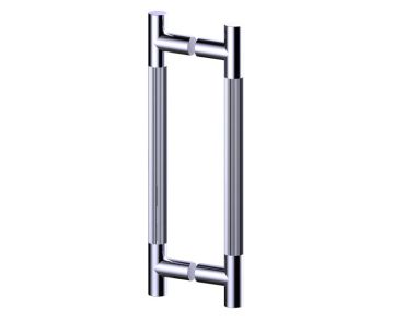 poignée double pour porte de douche 24 po moleté droit 3107824 chrome poli