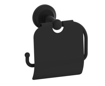 porte-papier hygiénique avec couvercle FLORENCE 322153 noir mat