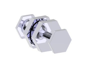 double Shower Door Knob PISA 3427502 chrome poli