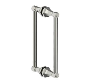 poignée double pour porte de douche 12 po PISA 3427812 nickel poli
