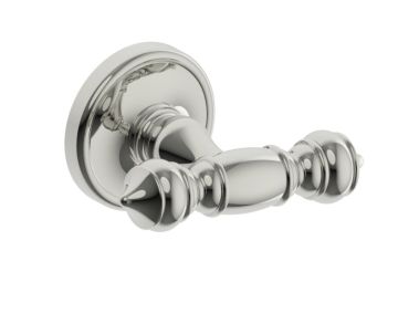 crochet à peignoir double LYON 351132 nickel poli
