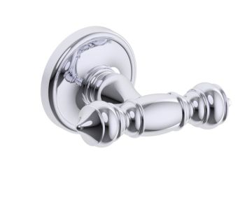 crochet à peignoir double LYON 351132 chrome poli
