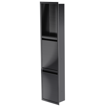 Niche de douche avec porte 36 po x 8 po PVD noir