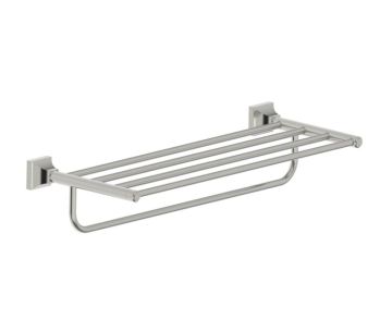 tablette porte-serviettes avec barre à serviette 21 po GLASGOW 390442 nickel brossé