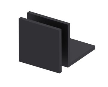 serre-verre carré pour panneau fixe à grande patte BRADFORD 50031 noir mat
