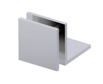 serre-verre carré pour panneau fixe à grande patte BRADFORD 50031 nickel brossé