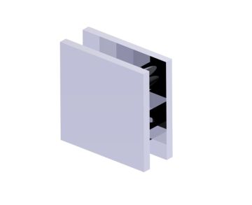 Square Style Hole-in-Glass Fixed Glass Panel U-Clamp BRADFORD 50051 chrome poli