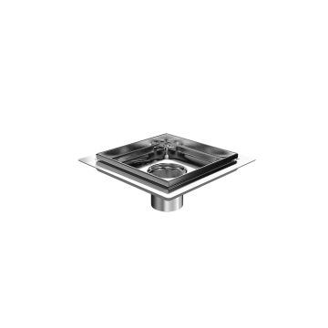Caniveau inox carré 6 po x Drain carré 6 po inox