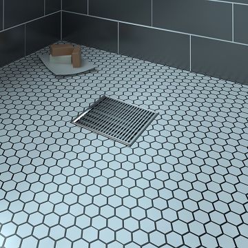 Grille carrée en inox 8 po x 8 po motif linéaire Drain carré inox