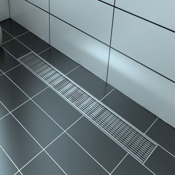 Grille linéaire en inox 30 po motif linéaire Drain linéaire inox