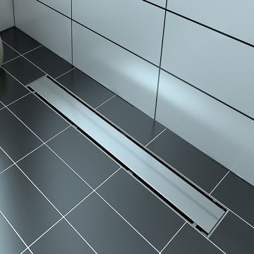 Grille linéaire en inox 48 po plaque réversible Drain linéaire inox