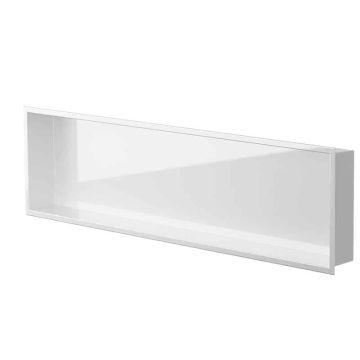 Niche murale de douche Alba 12 po x 48 po blanc lustré