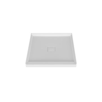 Base de douche Avec cache drain magnétique 32 x 32 po blanc lustré en alcôve en blanc lustré