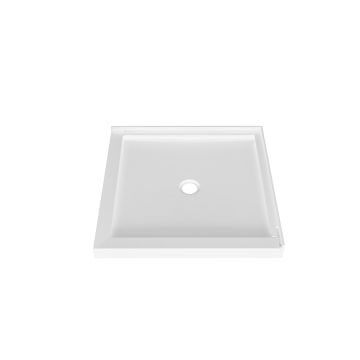 Base de douche Sans cache drain 36 x 36 po blanc lustré en coin en blanc lustré