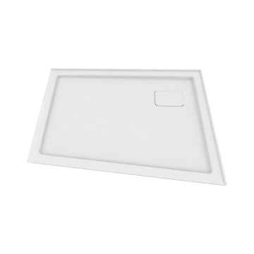 Base de douche en angle 54 po x 36 po mur à droite blanc lustré