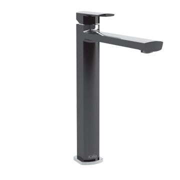 Grand robinet pour lavabo monotrou (sans drain) Grafik Noir et chrome