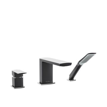 Robinet de bain avec douchette Grafik 60 po Noir et chrome