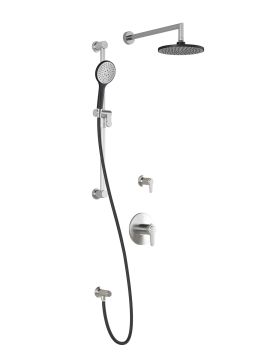 T2 Ensemble de douche (sans valve) Kontour 60 po Noir et chrome