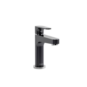 Robinet de lavabo monotrou sans drain Kontour Noir et chrome