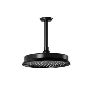 Rustik Tête de pluie ronde Accent 9 po Noir