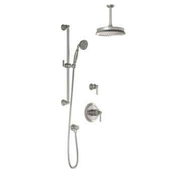 TD2 Ensemble de douche Rustik 60 po Nickel pur PVS