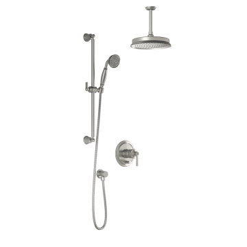 PB4 Ensemble de douche Rustik (valves non-incluses) 60 po Nickel pur PVS