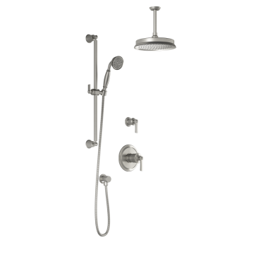 TD2 Ensemble de douche Rustik 60 po Nickel pur PVS
