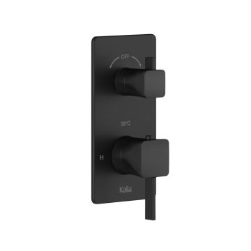 Valve SquareOne 1/2 po de douche de type T/P avec sélecteur 3 voies et garniture Noir mat
