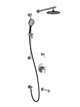 Td3 Ensemble de douche (valves non-incluses) Kontour 60 po Noir et chrome