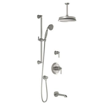 Td3 Ensemble de douche Rustik 60 po Nickel pur PVS