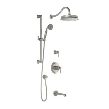 Td3 Ensemble de douche (valves non-incluses) Rustik 60 po Nickel pur PVS