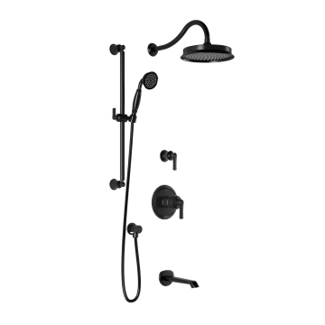 Td3 Ensemble de douche (valves non-incluses) Rustik 60 po Noir