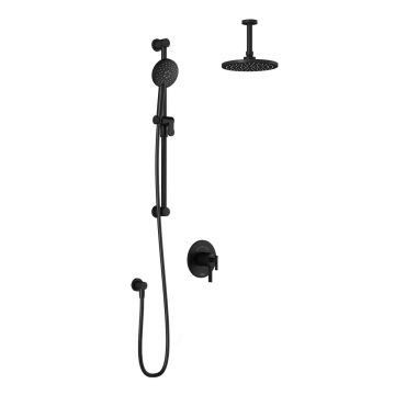 TCD1 Ensemble de douche RoundOne (valves non-incluses) 60 po Noir mat