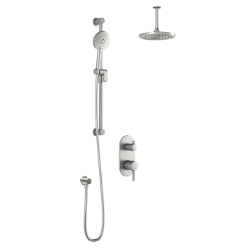 TD2 Ensemble de douche RoundOne (valves non-incluses) 60 po Nickel pur PVS