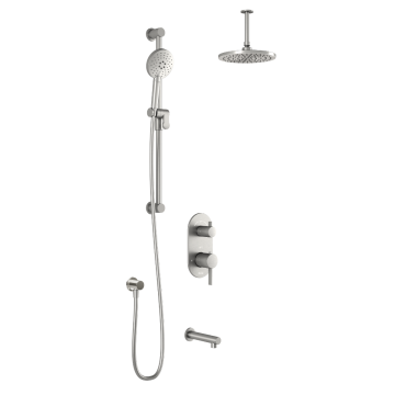 TD3 Ensemble de douche RoundOne 1/2 po Nickel pur PVS
