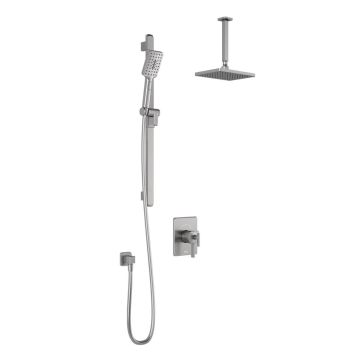 TCD1 Système de douche SquareOne (valves non-incluses) 60 po Nickel pur PVS